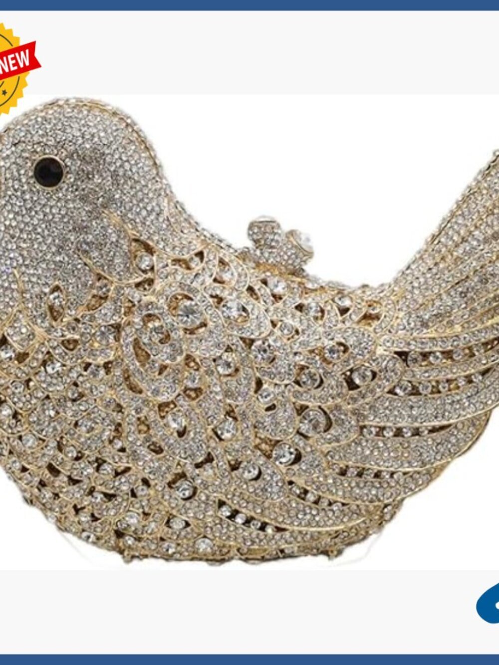 Rhinestone Crystal Bird Clutch Evening Bag with Chain for Wedding Party